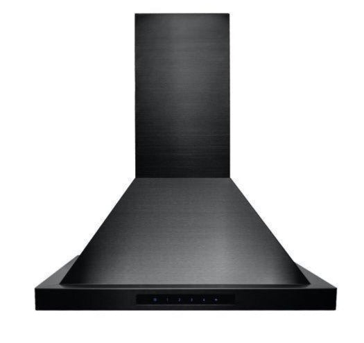 ZLINE 24 Inch Wall Mount Range Hood Convertible Vent Black Stainless Steel 400 CFM (BSKBN-24)