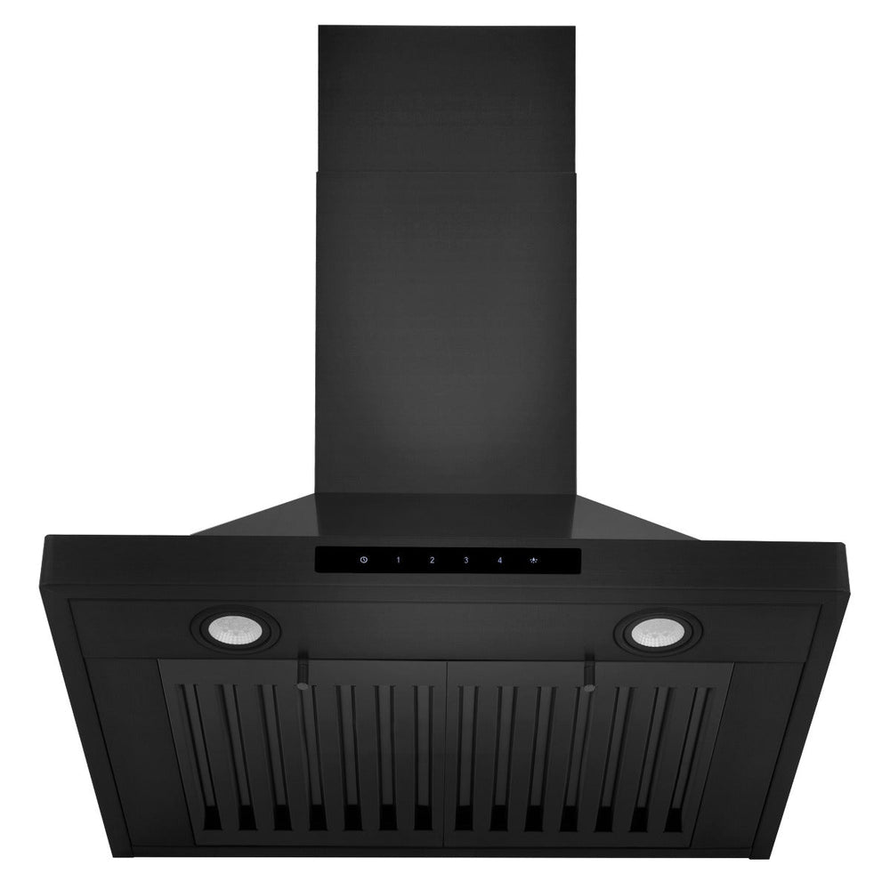 ZLINE 24 Inch Wall Mount Range Hood Convertible Vent Black Stainless Steel 400 CFM (BSKBN-24)