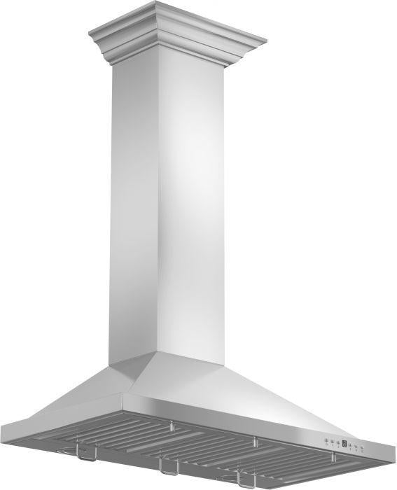 ZLINE 42 in. Wall Mount Range Hood Convertible Vent Stainless Steel Crown Molding KBCRN (KBCRN-42)