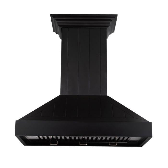 ZLINE 36 in Wall Mount Range Hood Wooden Black Finish Kitchen Ventilation (KPCC-36)