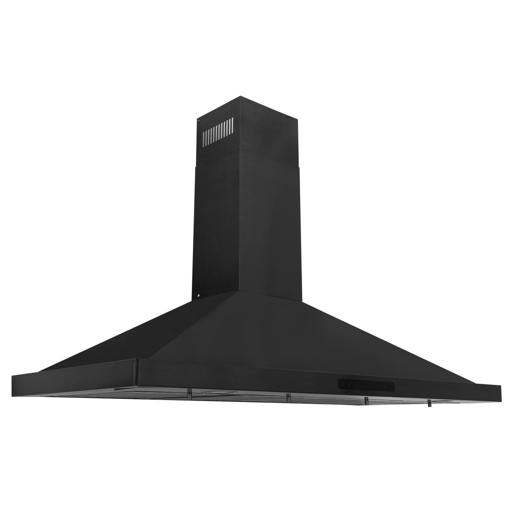 ZLINE 30 Inch Wall Mount Range Hood Convertible Vent Black Stainless Steel 4-Speed LED Lighting (BSKBN-30)