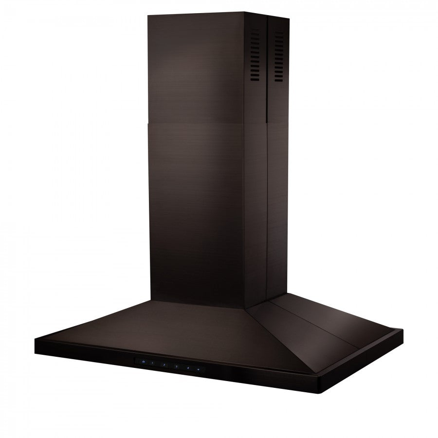 ZLINE 36 in Island Range Hood 400 CFM Black Stainless Steel Convertible Ventilation (BSGL2iN-36)