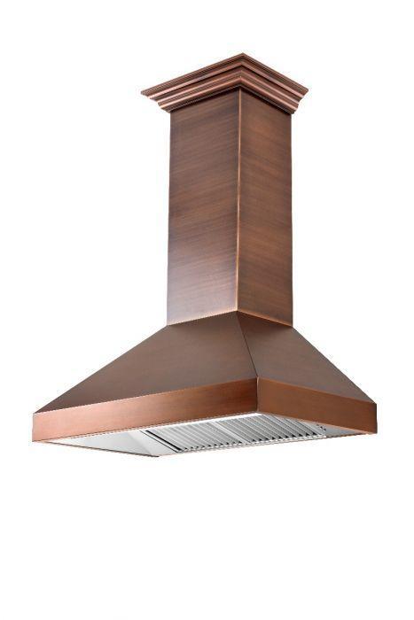 ZLINE 30 in Wall Mount Range Hood Copper with Crown Molding 8667C-30