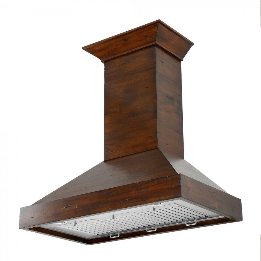 ZLINE 30 in Wall Mount Range Hood Wooden Walnut Finish Designer Kitchen Vent Hood (KBRR-30)