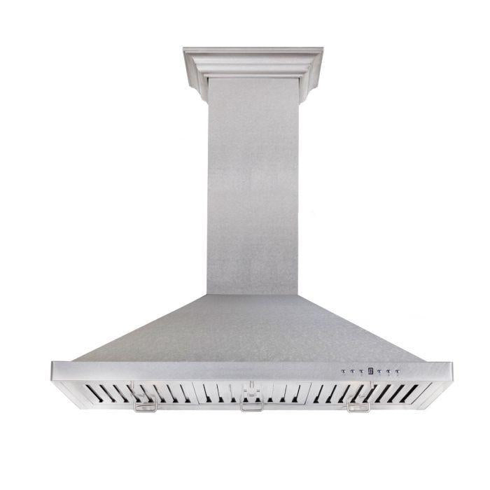 ZLINE 30 in Wall Mount Range Hood Satin Stainless Steel Convertible Vent Designer Series 400 CFM (8KBS-30)