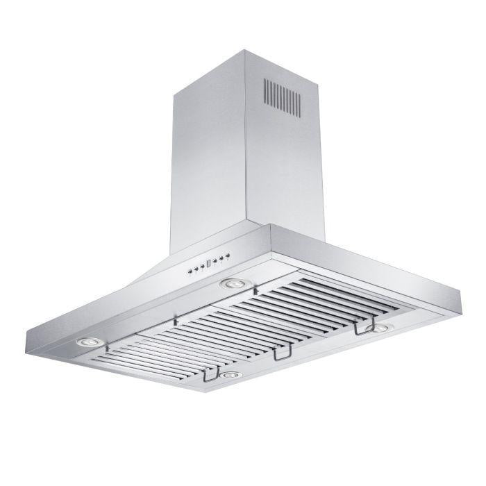 ZLINE 36 in. Island Range Hood Stainless Steel 400 CFM LED Lighting (GL2i-36)