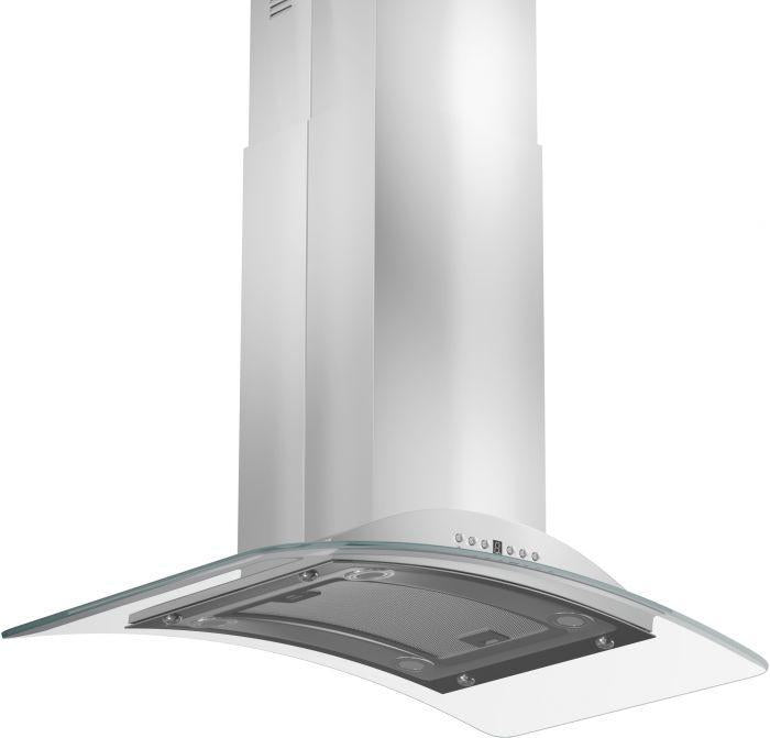 ZLINE 30 in. Island Range Hood Stainless Steel 400 CFM LED Lighting 4-Speed Fan (GL9i-30)