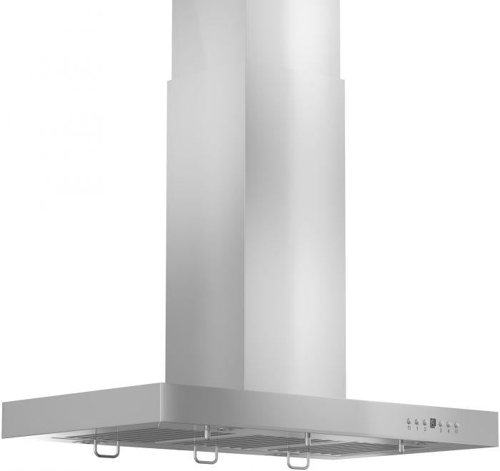 ZLINE 42-Inch Island Range Hood Stainless Steel 4-Speed Fan LED Lighting KE2i-42
