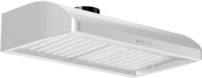 ZLINE 36 in Under Cabinet Range Hood Stainless Steel 600 CFM 4-Speed LED Lighting (625-36)