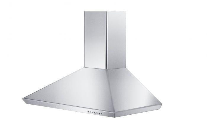 ZLINE 36 in. Wall Mount Range Hood Stainless Steel Indoor 400 CFM LED Lighting Baffle Filters (KF-36)