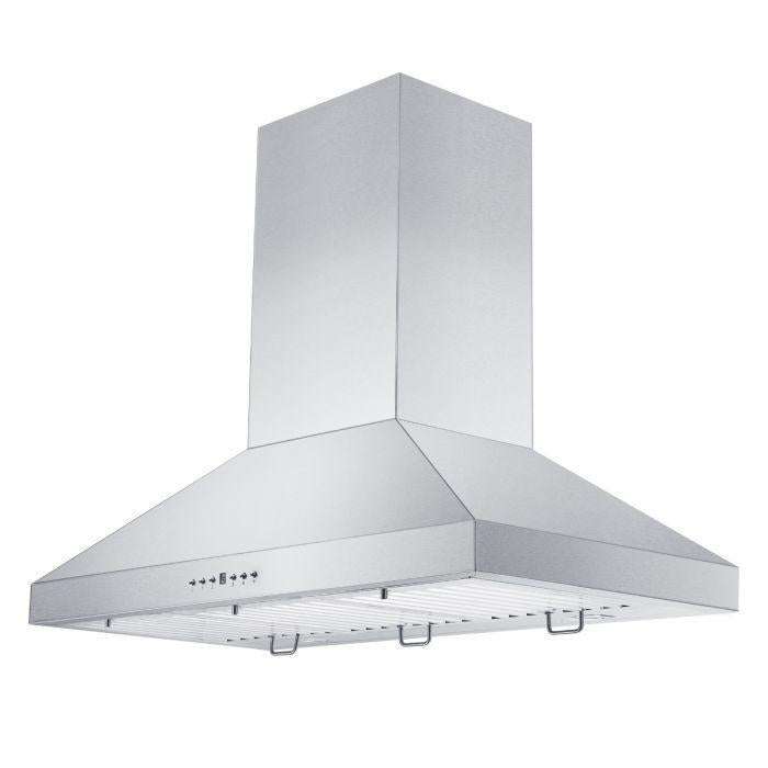 ZLINE 42 Inch Wall Mount Range Hood Convertible Vent Stainless Steel 4-Speed 400 CFM (KL3-42)