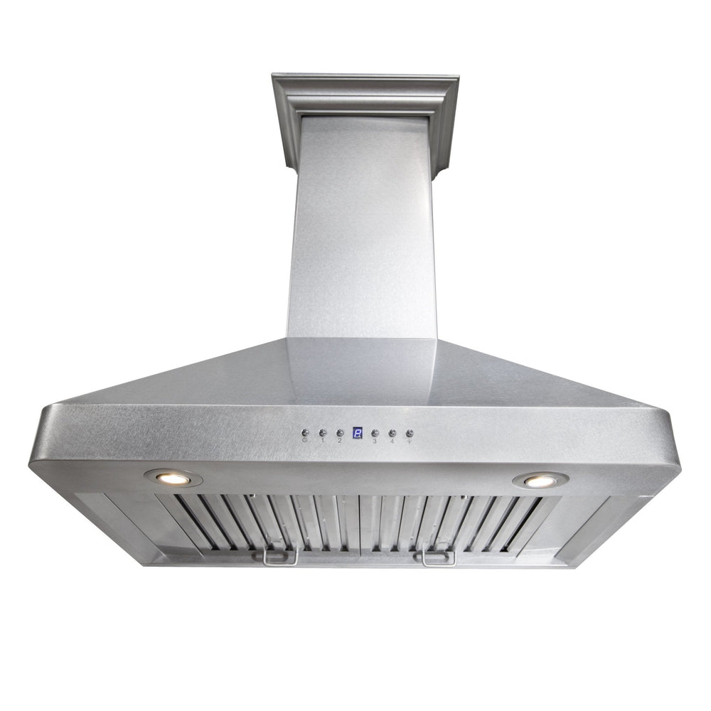 ZLINE 48 in. Wall Mount Range Hood – Ducted – Satin Stainless Steel – 4-Speed Fan – 400 CFM (8KF2S-48)
